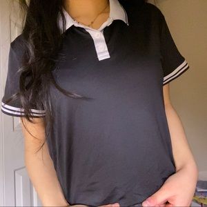 Black Silk Polo Tee.